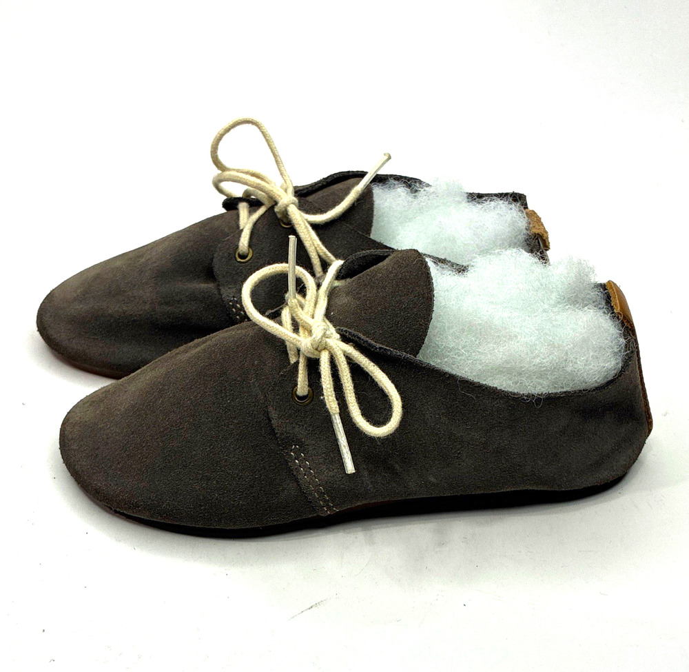Zuzii Brown Suede Lace-Up Lined Round Toe Flats Girls US 9
